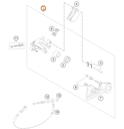 BRAKE CALIPER REAR exc 2017-> 79613080001