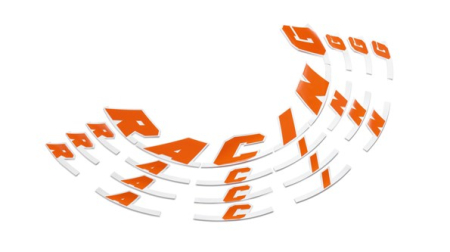 ORANGE RACING RIM STICKER KIT 6130999910004