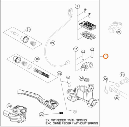 HAND BREAK CYLIND. CPL. EXC 2014-> 77713001144